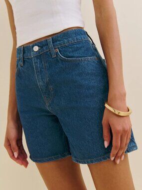 Raye Mid Rise 6” Jean Shorts- Size 30